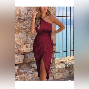 Prettygarden XL red asymmetrical dress RED new with tags